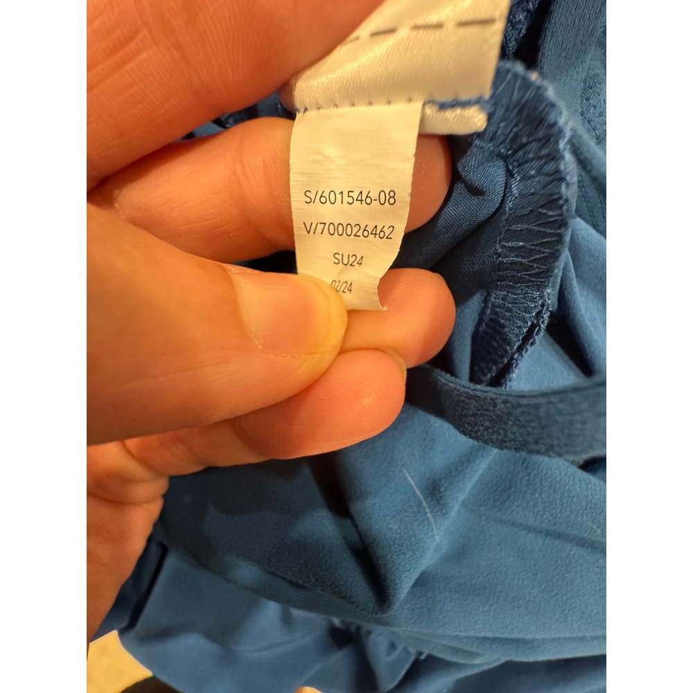 Athleta Elation V-Neck Hybrid Midi Dress Strappy with Pockets Size Medium Blue - Picture 9 of 9